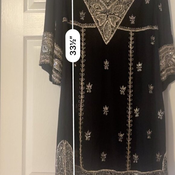 Alice + Olivia Ray Embroidered Mini Dress, Black/gold  size M - Picture 10 of 10